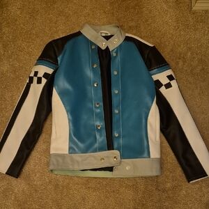 Men's Blue and Black Racing Jacket